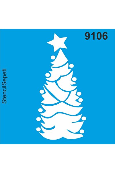 StencilSepeti Yılbaşı Çamı - Stencil Boyama Şablonu 40x40cm