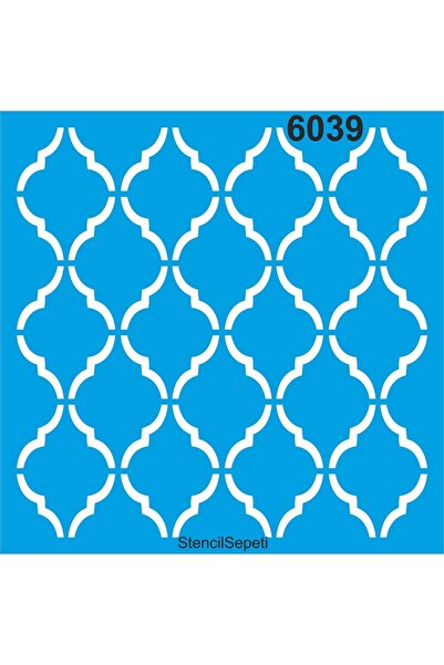 StencilSepeti نمط مغربي هندسي - قالب رسم استنسل 30 × 30 سم