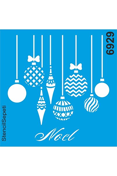 StencilSepeti Yılbaşı Süsleri- Stencil Boyama Şablonu 40x40cm