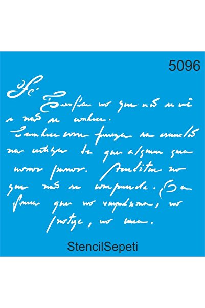 StencilSepeti حروف مكتوبة بخط اليد - قالب رسم استنسل 30x30 سم