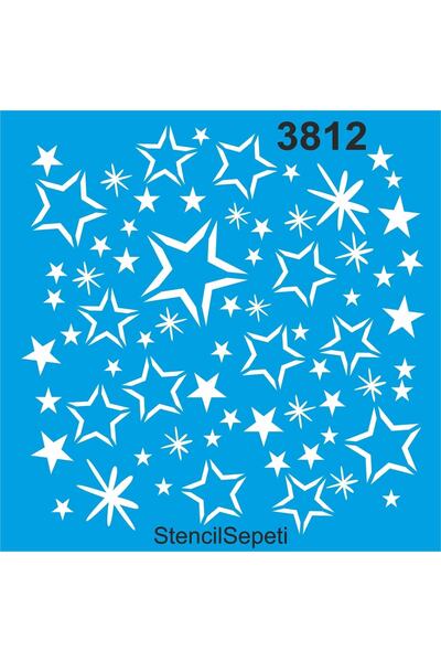 StencilSepeti Stars - Stencil Painting Template 40X40Cm