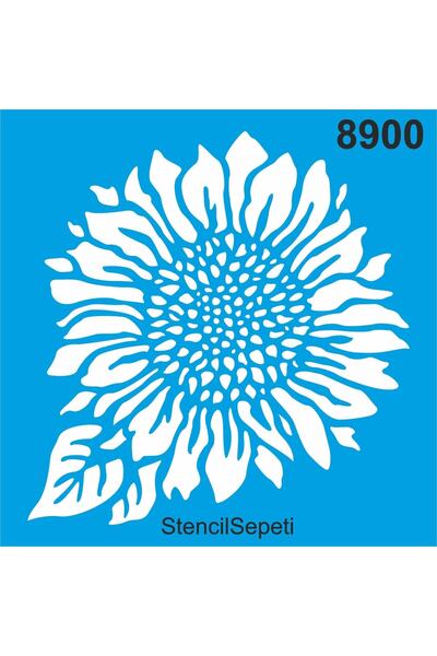 StencilSepeti نمط عباد الشمس - قالب رسم استنسل 30 × 30 سم