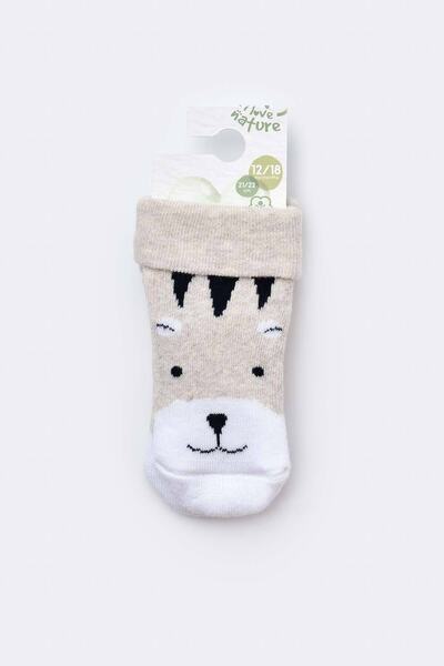 Biorganic Baby Towel Socks Beige