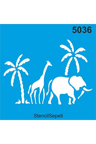 StencilSepeti Afrika - Stencil Boyama Şablonu 20x20cm