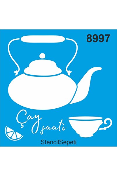 StencilSepeti Çay Saati - Stencil Boyama Şablonu 20x20cm
