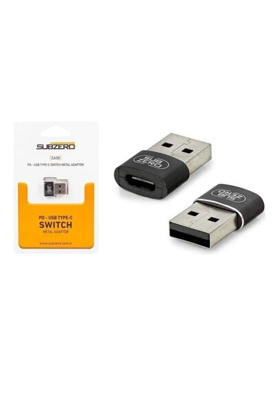 Subzero Usb Girişli -type-c Şarj Data Dönüştürücü Adaptör Siyah