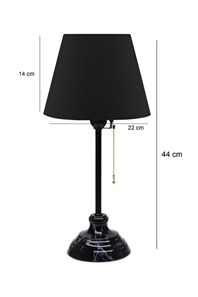 HOMİNG Vien Black Marble Pattern Detailed Lampshade Fabric Ayd-3513