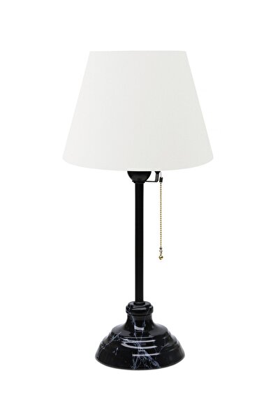 HOMİNG Vien Black Marble Pattern Detailed Lampshade Cream Fabric Ayd-3512