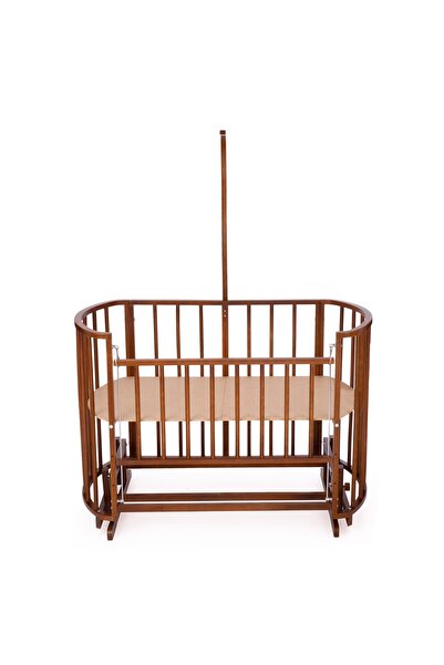 Bamgidoo Ahşap Beşik Anne Yanı Beşik Ceviz 60x120 - Uyku Setsiz Tek Yataklı