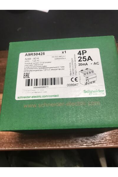 SCHNEIDER A9r50425 A9r50425 4x25 A 30 Ma Ac Tipi Toprak Kaçak Akım Rölesi