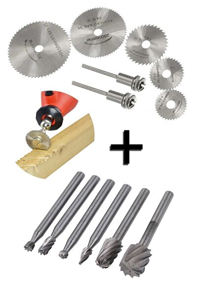 MOONSHOP 14 Parça Set Matkap Ucu Ahşap Oyma Dremel Döner Testere Bıçağı