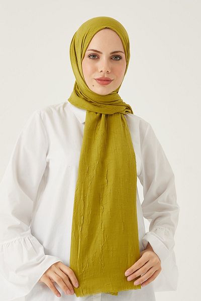 FRESCO SCARFS Γυναικείο Hijab Bamboo Kraş Shawl* Πράσινο φιστίκι