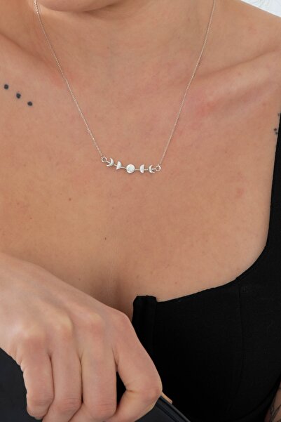 The AC Stories The Satellite Kolyesi | Minimal Ay Evreleri 925 Ayar Gümüş Kol...