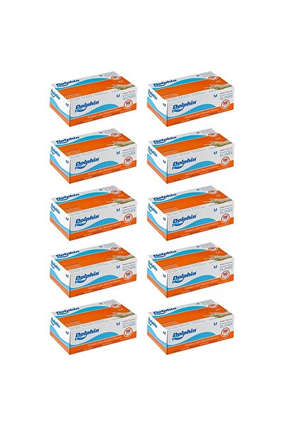 Pudrasız Latex Eldiven (m) 100lü Paket 10 Adet