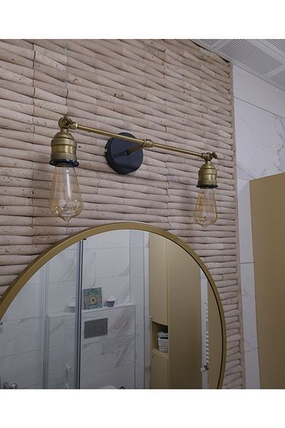 RİOLİGHT Retro1, Rustic, Vintage Antique Articulated Metal Wall Sconce with 2xe27 Lampholder