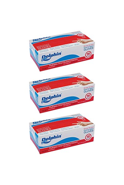 Dolphin Pudrasız Vinil Eldiven (s) 100lü Paket 3 Adet