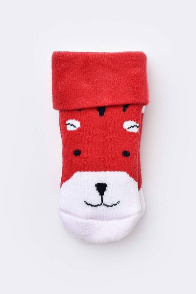 Biorganic Baby Towel Socks Red