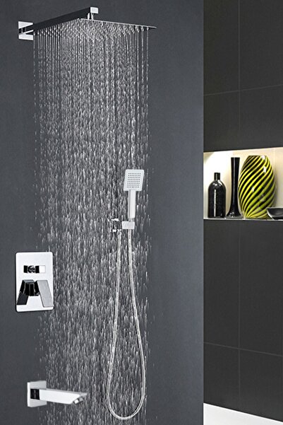 HMS Banyo Bataryası Dahil Ankastre Panel Duş Seti Krom