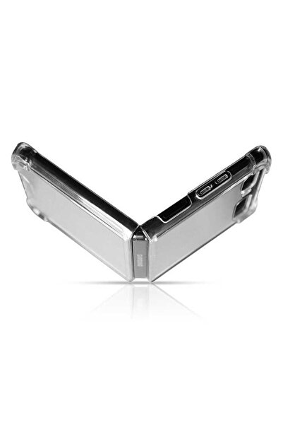 ZM STORE Samsung Galaxy Z Flip 4 Kılıf Zore Nitro Anti Shock Arkası Sert Şeff...