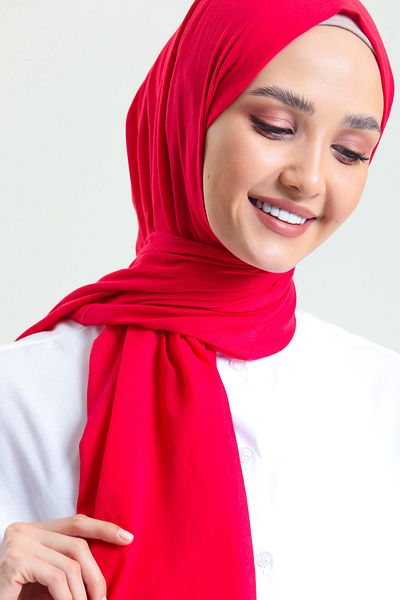 Sarar 100% Cotton Shawl / Red