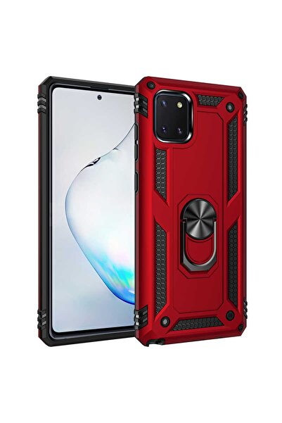 ZM STORE Samsung Galaxy A81 (note 10 Lite) Kılıf Zore Vega Tank Yüzüklü Stand...