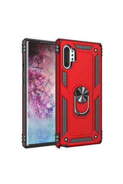 ZM STORE Samsung Galaxy Note 10 Plus Kılıf Zore Vega Tank Yüzüklü Standlı Kapak