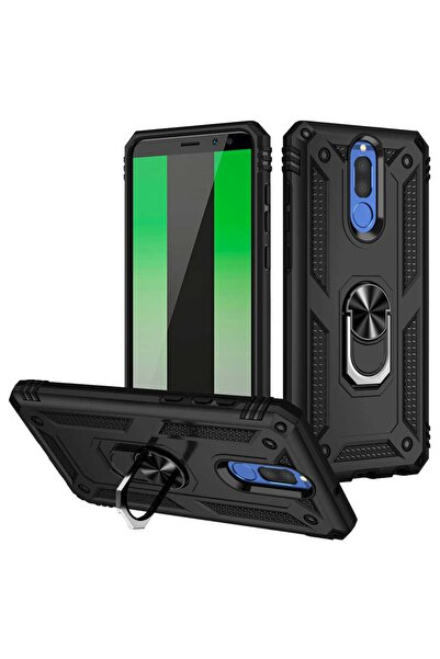 ZM STORE Huawei Mate 10 Lite Kılıf Zore Vega Tank Yüzüklü Standlı Kapak