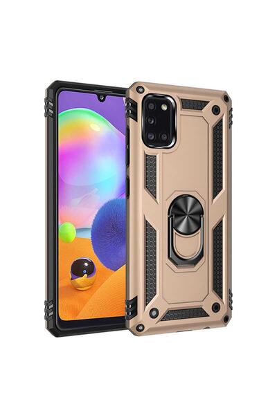 Samsung Galaxy A31 Case Zore Vega Tank Ring Stand Cover