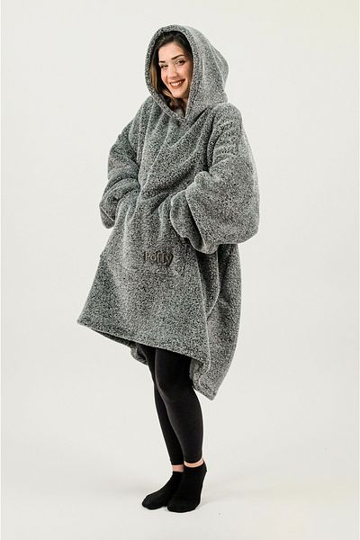 POFFY Oversize Wearable Blanket One Size Very Comfortable Unisex Hoodie Plush Hooded Sweatshirt