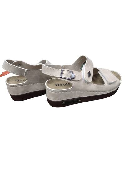 Neon 3014 -07 Comfort Dolgu Taban Kadın Sandalet { Mat Bej}