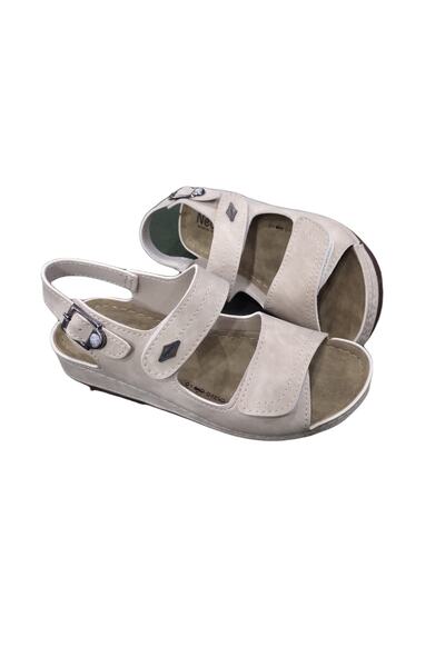 Neon 3014 -07 Comfort Dolgu Taban Kadın Sandalet { Mat Bej}