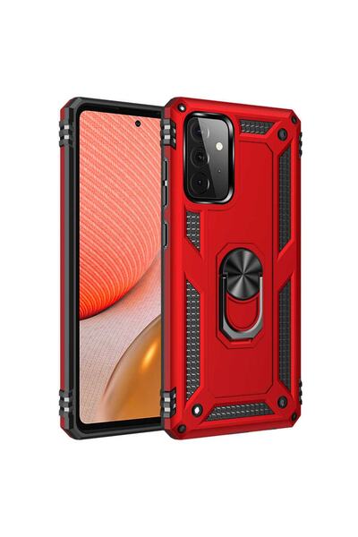 Samsung Galaxy A72 Case Zore Vega Tank Ring Stand Cover