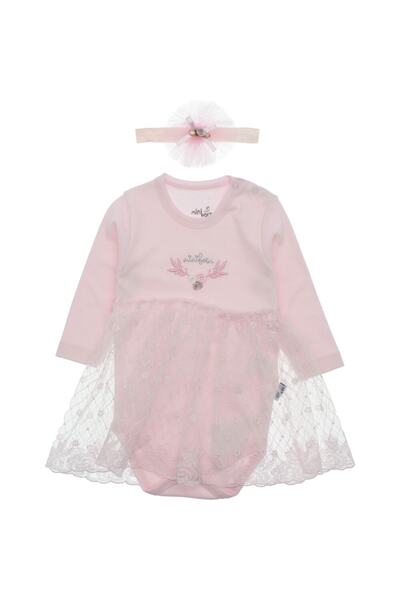 MİNİBORN Tüllü Amarikan Model Kız Bebek Elbise Badili