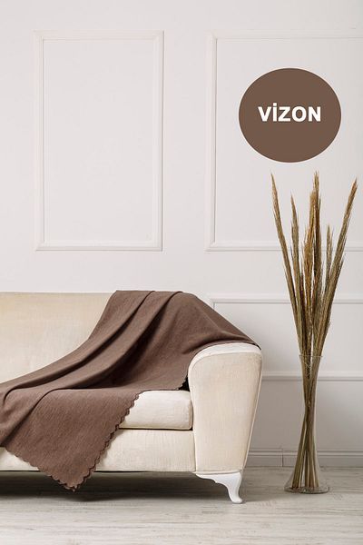 VELERDE HOME Velerde Mink Chenille Двустранен шал за покриване на седалка за диван