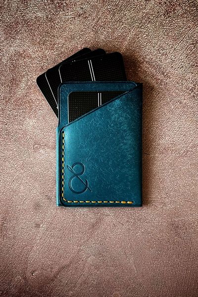 Safir Leather Ιταλική δερμάτινη θήκη για κάρτες Pueblo Lavinia (ΤΥΡΚΟΥΑΖ)
