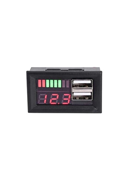 Genel Markalar Kırmızı Led Ekran Dijital Voltmetre Usb 5v 2a Çıkışlı Dc12v