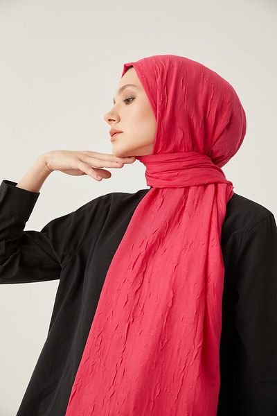 FRESCO SCARFS Φούξια Bamboo Kraş Γυναικείο Hijab Shawl