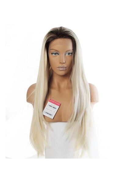 AYTUĞ PERUK Sentetik Medikal Uzun Tül Peruk Beyaz Platin Ombreli - 18b.60a