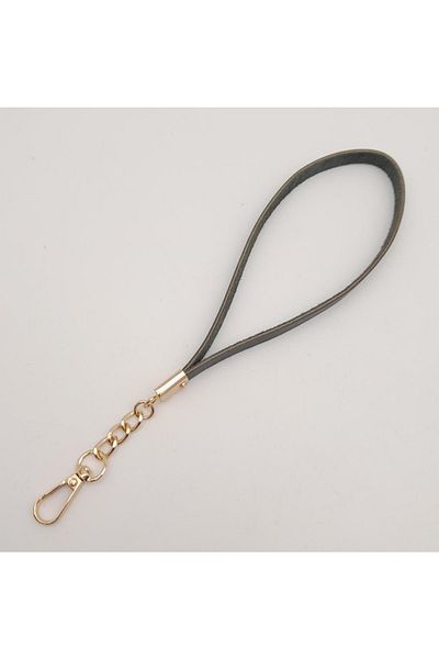 angel çanta aksesuar Black Leather Chain Gloves - Light Gold Metal