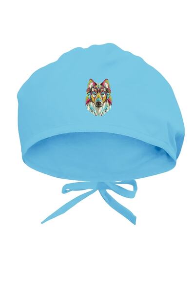 Tasarım Trend Colorful Wolf Design Surgical Bonnet