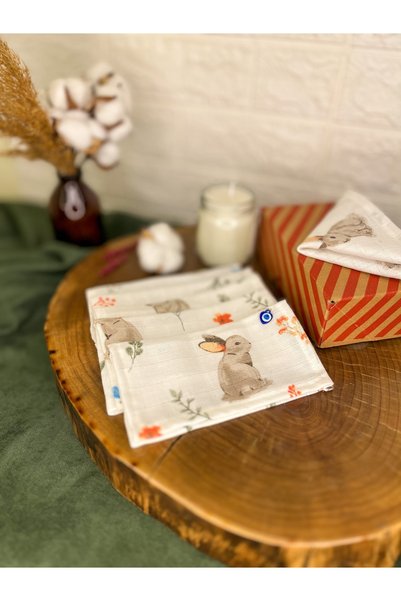 deva design Set of 6 Muslin Mouth Wipes Made of 100% Cotton Muslin Fabric