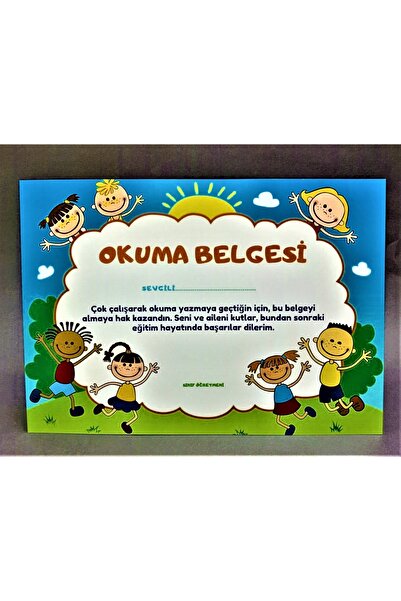 sandal hediyelik Okuma Belgesi Artık Okuyorum Belgem (5 Adet)