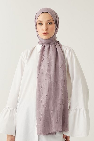 FRESCO SCARFS Γυναικείο Hijab Bamboo Kraş Shawl*Light Lavender