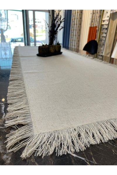 ARIKAN HOME Tasseled Linen Runner & American Service