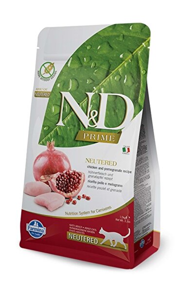 N&D Prime 1.5 Kg Tavuklu Narlı Tahılsız Kısır Kedi Maması