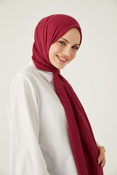 LOSYANA Bamboo Kraş Shawl Plum