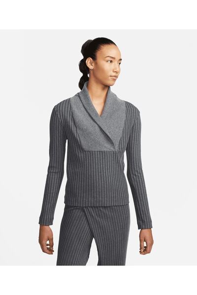 Nike Yoga Luxe Ribbed Cover-up Long Sleeve Kadın Sweatshirt Dd5828-010
