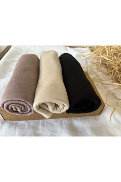 EZ STORE Τριπλό Σάλι Βαμβακερό Χτενισμένο (μαύρο Ροζ Μπεζ) Λύκρα