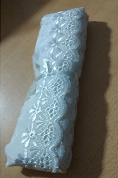 GÜZEL KAMAN Scallop Cream Flower Patterned 5 Cm 9 Meters Very Tight Quality Beautiful