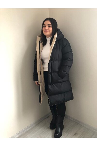 TREND DRESS Jachetă pufă lungă cu două fețe